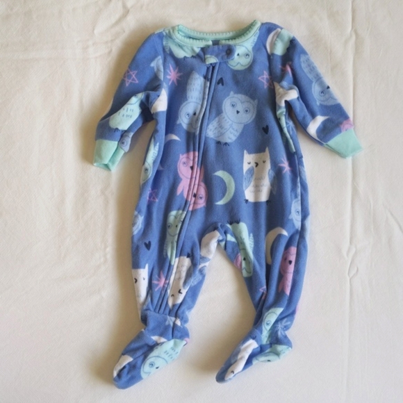carter's 2-pack bundle fleece zipper footie sleeper pajamas 3 months baby girl - Picture 3 of 6